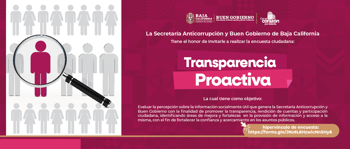Participa en la encuesta de "Transparencia Proacti...